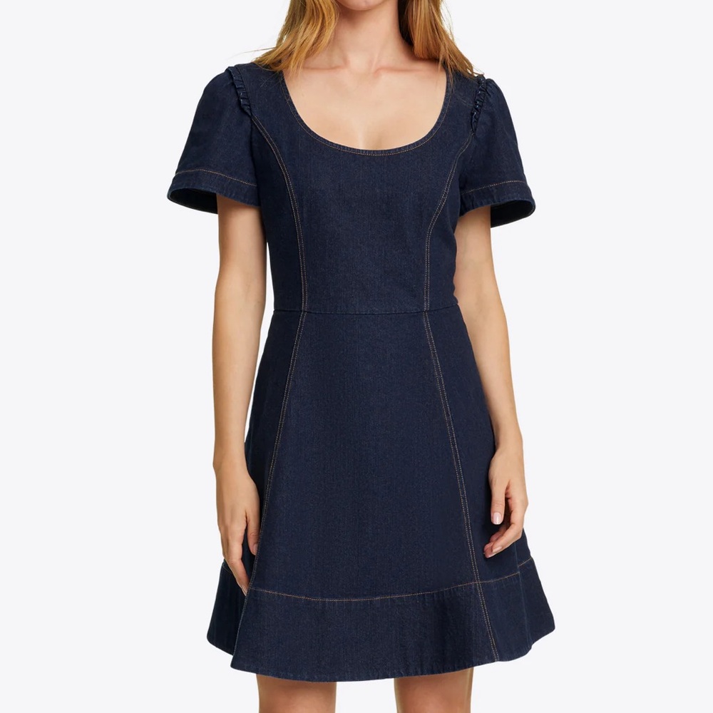 Draper James Navy Blue Denim Dress worn once